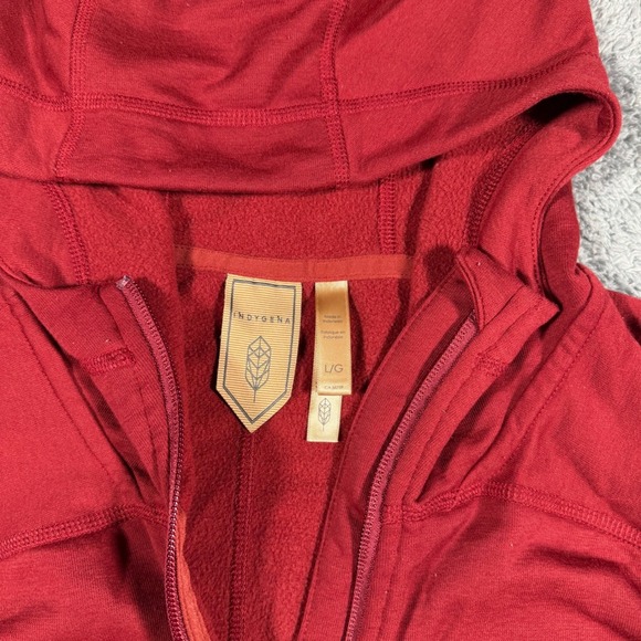 INDYGENA Women's Crimson Red Full Zip Hoodie Jacket Soft Touch Size Large - Picture 3 of 6
